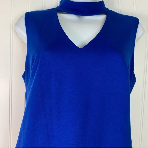 Calvin Klein Sheath‎ Dress Womens 8 Blue V neck - Picture 4 of 14